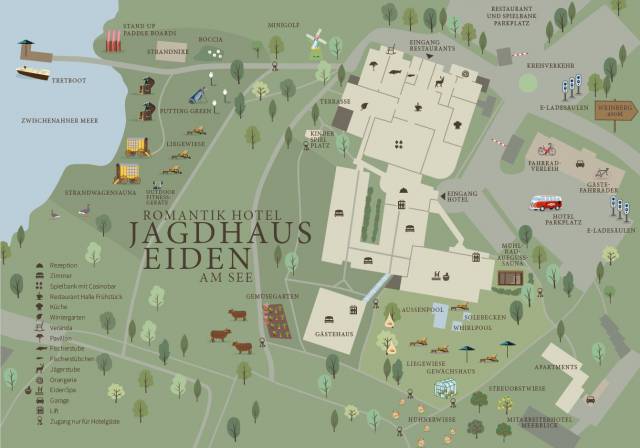 Resortplan des Romantikhotel Jagdhaus Eiden in Bad Zwischenahn