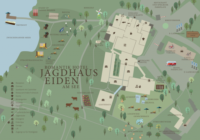 Resortplan des Romantikhotel Jagdhaus Eiden in Bad Zwischenahn
