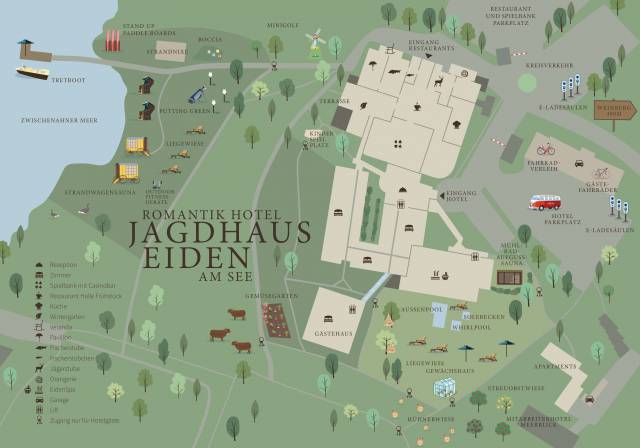 Resortplan des Romantikhotel Jagdhaus Eiden in Bad Zwischenahn