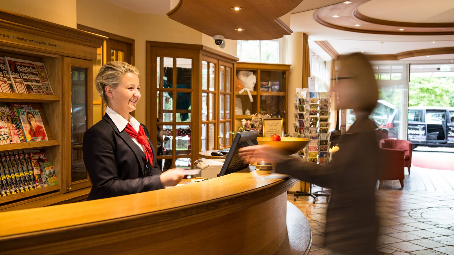 The hotel lobby at Jagdhaus Eiden