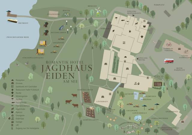 Resortplan des Romantikhotel Jagdhaus Eiden in Bad Zwischenahn