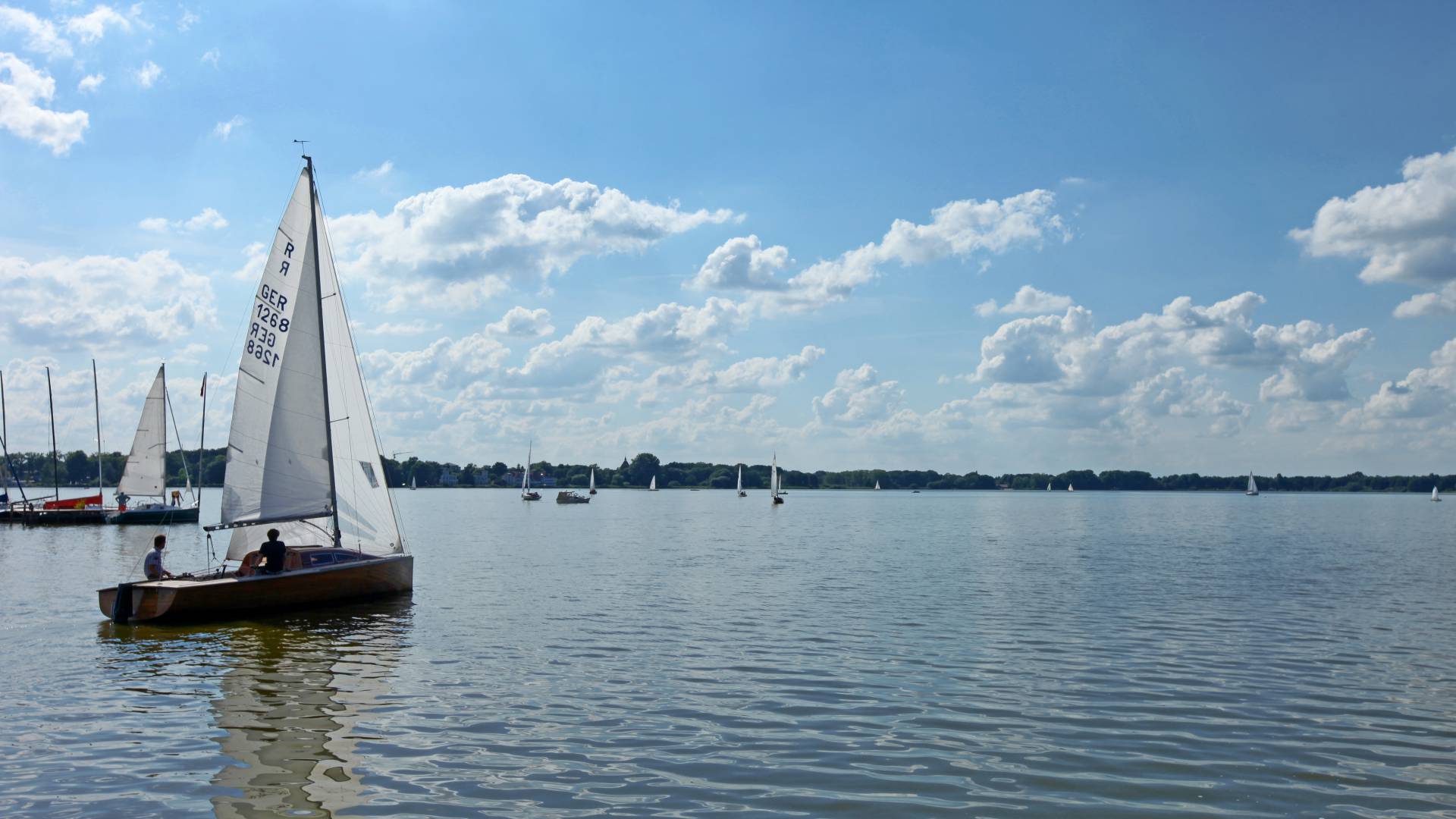 Sailboat on lake
