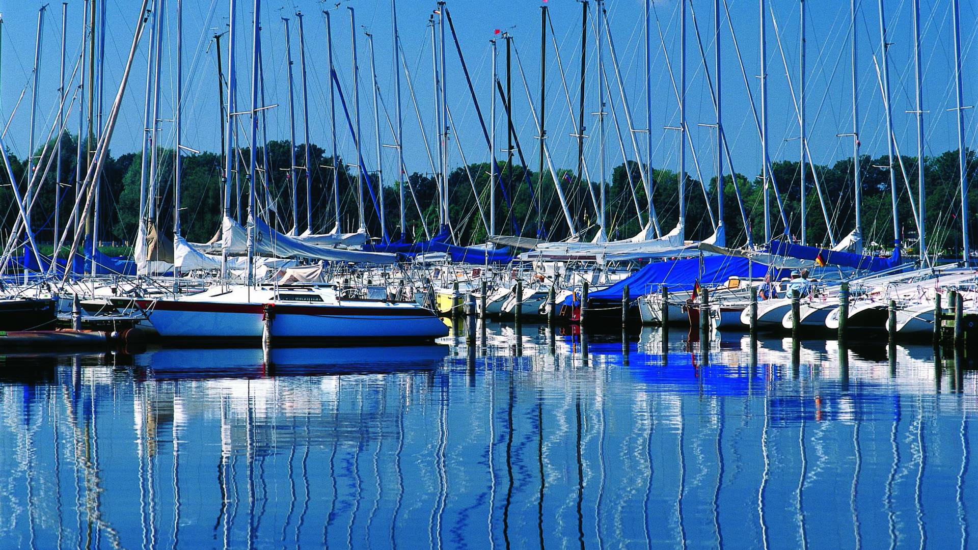 Sailboats on the lake in Bad Zwischenahn